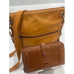 The Sak Vintage Lot of 2 – Brown Leather Crossbody Bag & Wallet Clutch